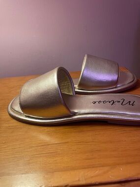 Matisse Metallic Slide Sandals - Silver